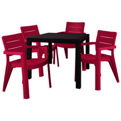 Suntime Ibiza Table & 4 Chairs Set Pink